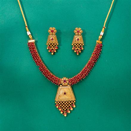 Antique Classic Necklace With Matte Gold Plating