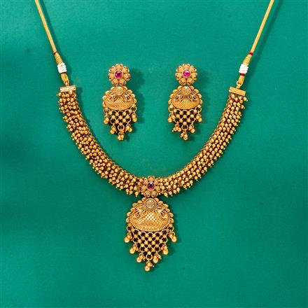 Antique Classic Necklace With Matte Gold Plating