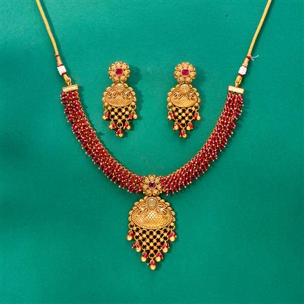 Antique Classic Necklace With Matte Gold Plating