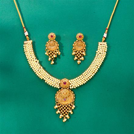 Antique Classic Necklace With Matte Gold Plating