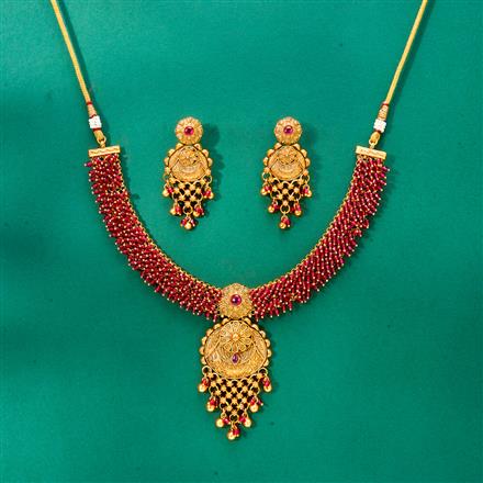Antique Classic Necklace With Matte Gold Plating