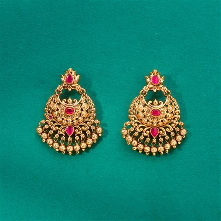 Antique South Indian Earring With Matte Gold Plating
