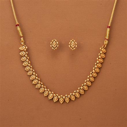 Antique Plain Gold Necklace With Gold Plating