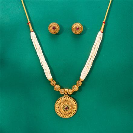 Antique Classic Necklace With Matte Gold Plating