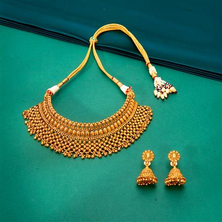 Antique Plain Gold Necklace With Gold Plating