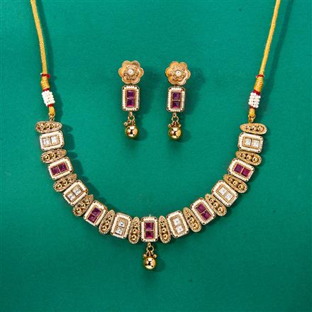 Antique Classic Necklace With Mehndi Plating Plating
