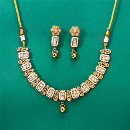 Antique Classic Necklace With Mehndi Plating Plating