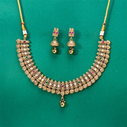 Antique Classic Necklace With Mehndi Plating Plating