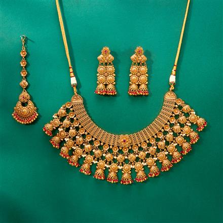 Antique Classic Necklace With Matte Gold Plating