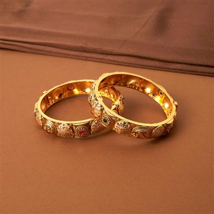 Antique Openable Bangles With Matte Gold Plating