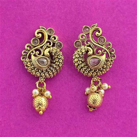 Antique Classic Earring With Matte Gold Plating