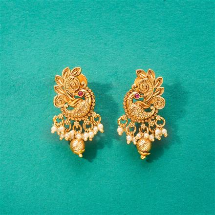 Antique Classic Earring With Matte Gold Plating