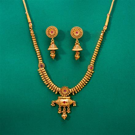 Antique Classic Necklace With Matte Gold Plating