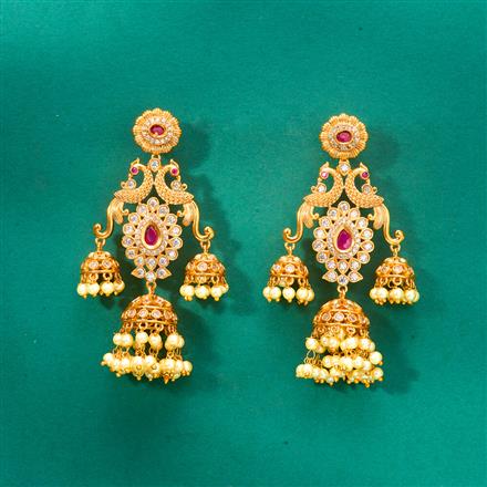 Antique Peacock Earring With Gold Plating
