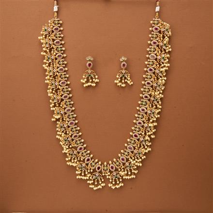 Antique Long Necklace With Gold Plating