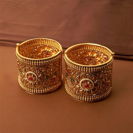 Antique Broad Bangles With Gold Plating