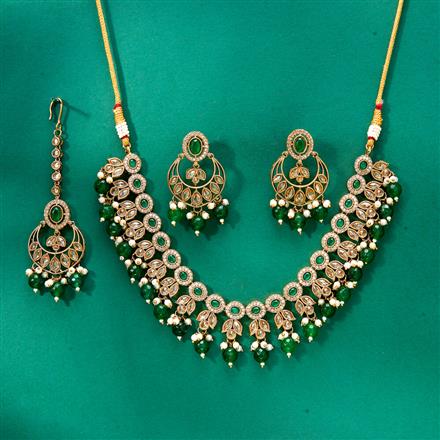 Antique Classic Necklace With Mehndi Plating