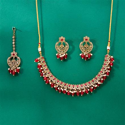 Antique Classic Necklace With Mehndi Plating