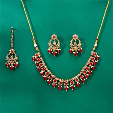 Antique Classic Necklace With Mehndi Plating