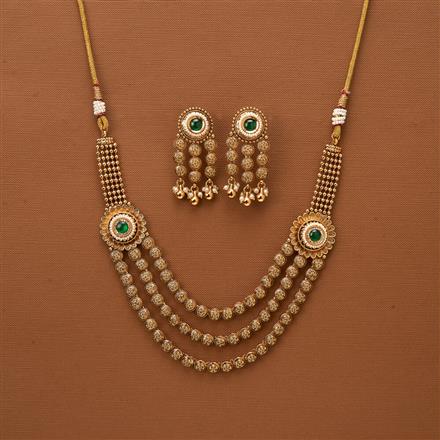 Antique Classic Necklace With Matte Gold Plating