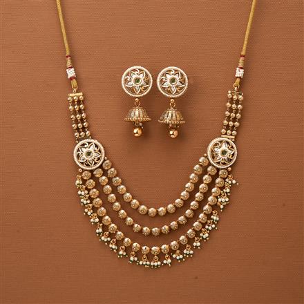 Antique Classic Necklace With Matte Gold Plating