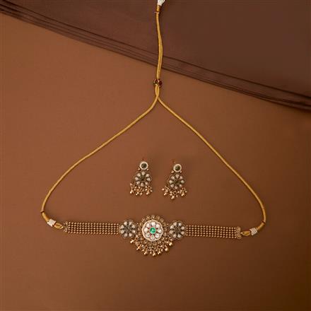 Antique Choker Necklace With Gold Plating