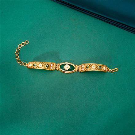 Antique Meenakari Bracelet With Matte Gold Plating