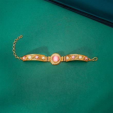 Antique Meenakari Bracelet With Matte Gold Plating