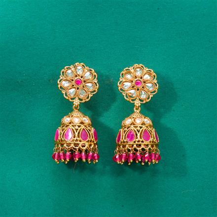 Antique Jhumki With Mehndi Plating