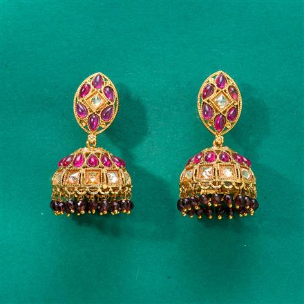 Antique Jhumki With Mehndi Plating