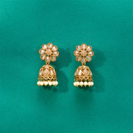 Antique Jhumki With Mehndi Plating