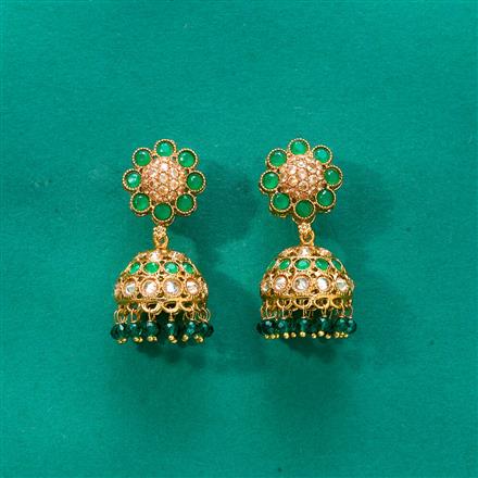 Antique Jhumki With Mehndi Plating