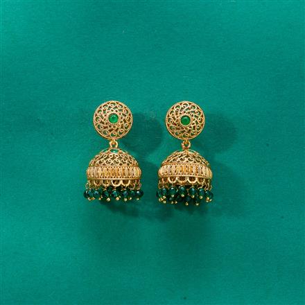 Antique Jhumki With Mehndi Plating