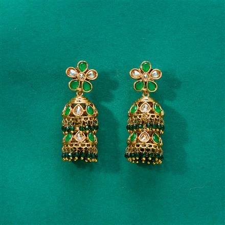 Antique Jhumki With Mehndi Plating
