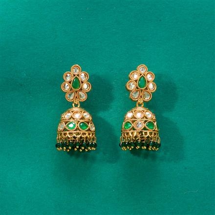 Antique Jhumki With Mehndi Plating
