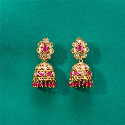 Antique Jhumki With Mehndi Plating
