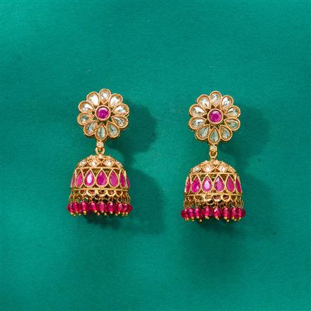 Antique Jhumki With Mehndi Plating