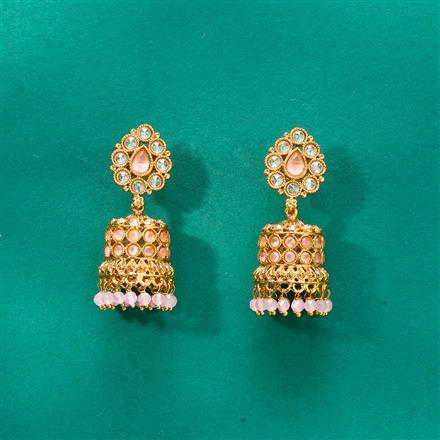 Antique Jhumki With Mehndi Plating
