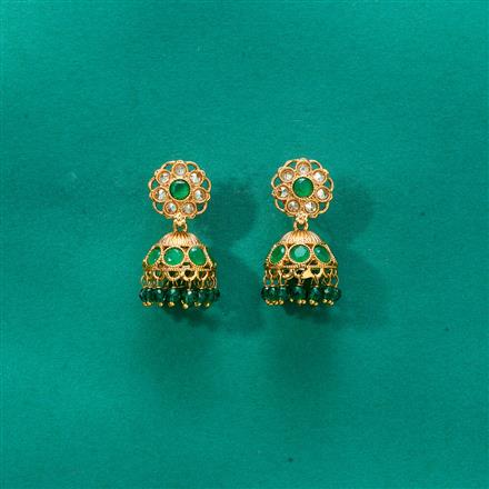 Antique Jhumki With Mehndi Plating