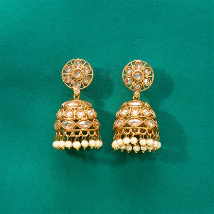 Antique Jhumki With Mehndi Plating