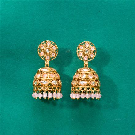 Antique Jhumki With Mehndi Plating
