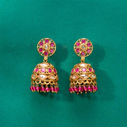 Antique Jhumki With Mehndi Plating