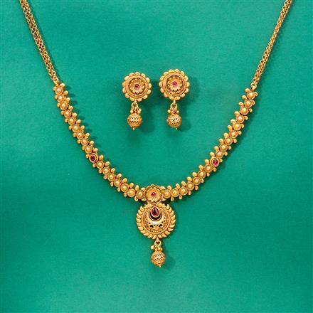 Antique Classic Necklace With Matte Gold Plating