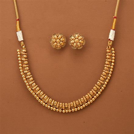 Antique Plain Gold Necklace With Gold Plating