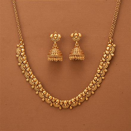 Antique Plain Gold Necklace With Gold Plating
