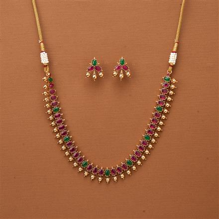 Antique Classic Necklace With Matte Gold Plating