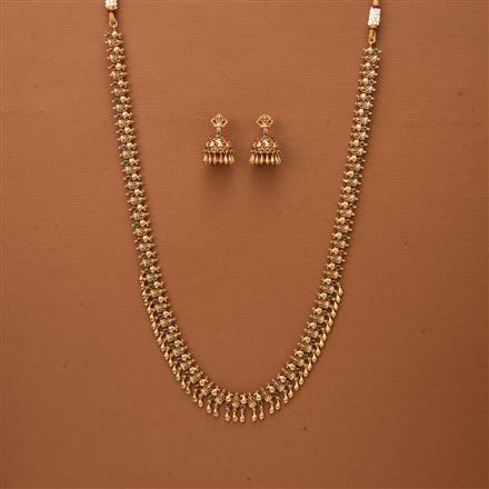 Antique Temple Necklace With Matte Gold Plating