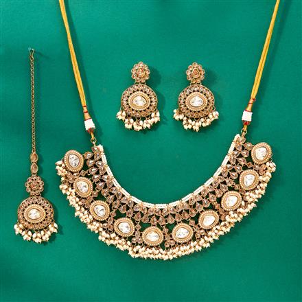 Antique Classic Necklace With Mehndi Plating