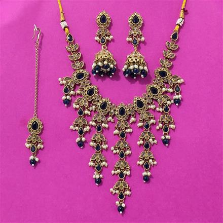 Antique Classic Necklace With Mehndi Plating