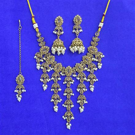 Antique Classic Necklace With Mehndi Plating